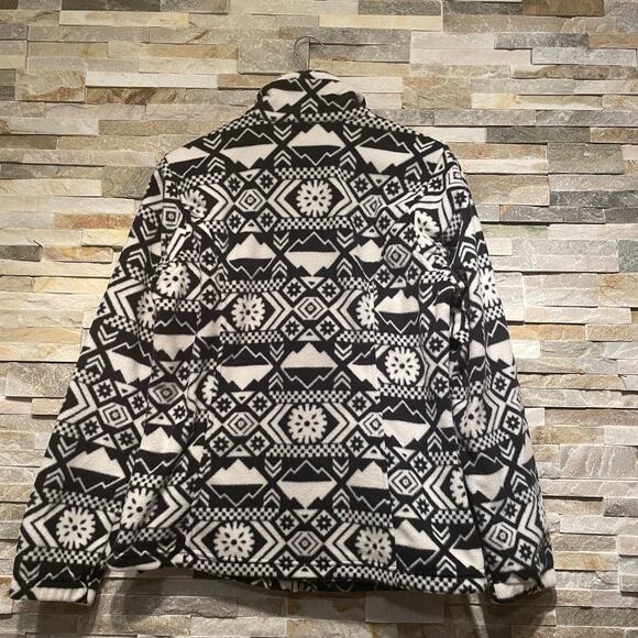Columbia Women’s M Mount Cannon Printed Fleece Jacket | Black White Aztec NWT - Picture 4 of 9